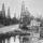 Foto d'epoca di pozzi petroliferi nell'area di Los Angeles nel 1896